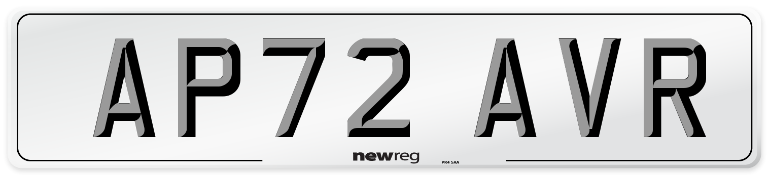 AP72 AVR Number Plate from New Reg